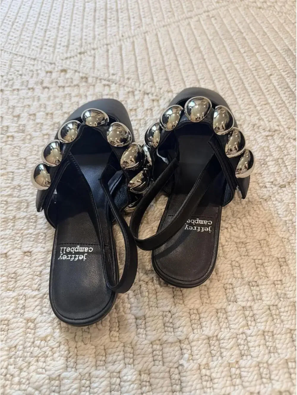 Jeffrey Campbell Women's Manon Dome-Studded Slingback Flats